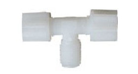 Külsőmenetes "T" elosztó bekötő-idom szimmetrikus 1/4" cső x 1/8" menet x 1/4" cső - Jaco - 6042