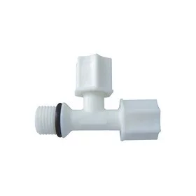   Külsőmenetes "T" elosztó bekötő-idom asszimetrikus 1/4" cső x 1/4" cső x 1/4" menet - Jaco - 7544