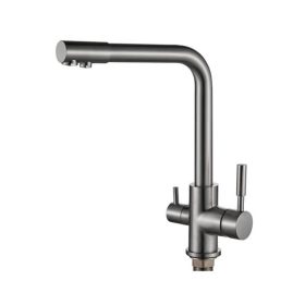   Konyhai csaptelep víztisztítóhoz 3-utas Modern dizájn - hajlított - grafitszürke