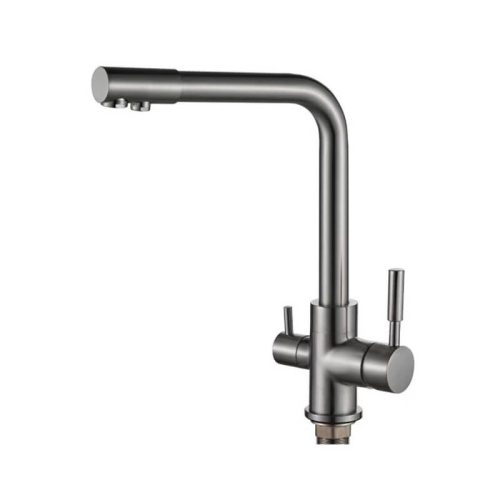 Konyhai csaptelep víztisztítóhoz 3-utas Modern dizájn - hajlított - grafitszürke