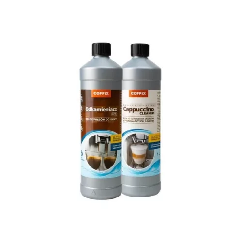COFFIX kávégép karbantartó készlet - Vízkőoldó-1000 ml, Cappuccino Tejrendszer tisztító-1000 ml