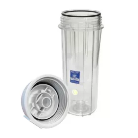   Aquafilter 10"-os Szűrőház átlátszó, dupla "O" gyűrűs, 1/4" csatlakozással
