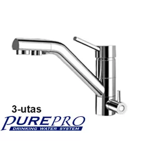  PurePro Konyhai csaptelep víztisztítóhoz 3 - utas modern dizájn - króm