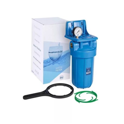 Aquafilter Központi vízszűrőház - 10"-os Big Blue nyomásmérővel, konzollal