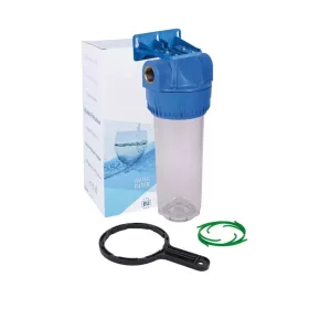   Aquafilter 10"-os 3 részes szűrőház 1" csatlakozással átlátszó házzal készletben - új típus
