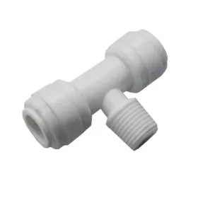   Külsőmenetes "T" elosztó bekötő-idom 3/8" cső x 1/4" menet x 3/8" cső - Quick