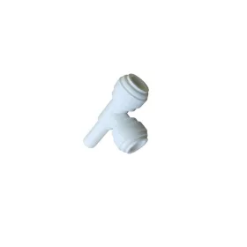   Tömlős "T" elosztó bekötő-idom asszimetrikus 3/8" tömlő vég x 3/8" cső x 3/8" cső - Quick