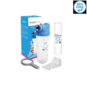   USTM 10"-os Szűrőház szett 1" csatlakozással, üledékszűrővel átlátszó házzal